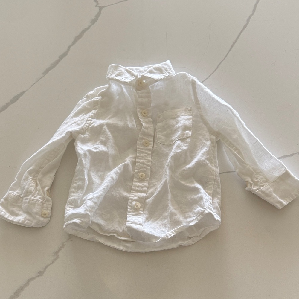 Janie and Jack Classic White Button Down Shirt